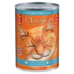 Classic cat food with ocean fish-