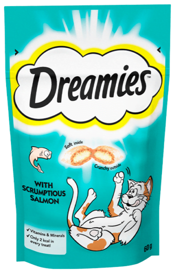 Dreamies cat treat with salmon- Reem Pet Store