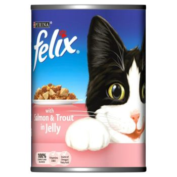 Felix jelly salmon and trout tin jelly- Reem Pet Store