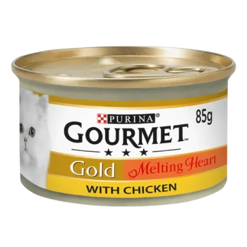 Image reflects gourmet gold melting heart jelly with chicken- Reem Pet Store