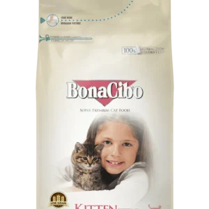 Bonacibo Kitten Food – premium dry kitten food with chicken and rice, available at Reem Pet Store Pakistan.