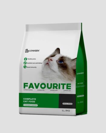Favourite Cat Food image shows the outlook of the packing.
