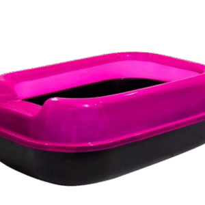 Rounded-Rectangle-Cat-Litter-Tray-Dark-Pink-