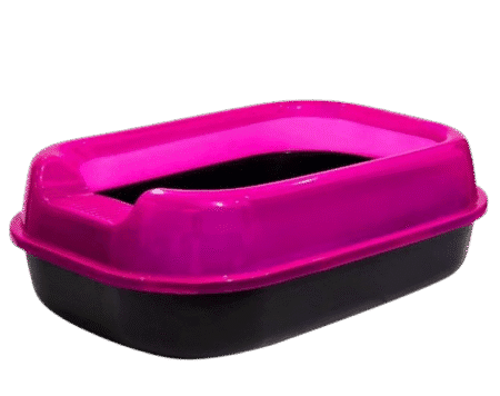 Rounded-Rectangle-Cat-Litter-Tray-Dark-Pink-