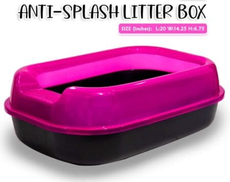 Rounded Rectangle Cat Litter Tray Dark Pink