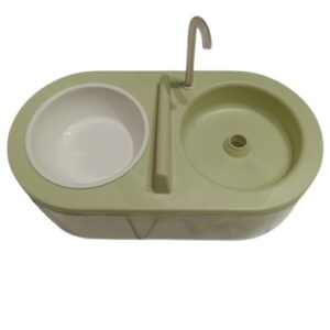 Food and water dispenser with tap