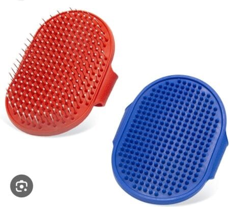 Pet Bathing Brush Rubber with steel bristels