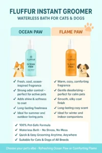 Fluffur Groomer Comparison of Ocean Paw and Flame Paw