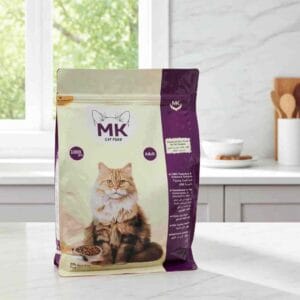 MK Adult Cat Food 1kg pack – premium adult cat nutrition available at Reem Pet Store Pakistan.