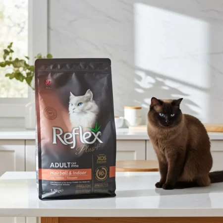 Reflex Plus Hairball and Indoor Cat Food with Salmon – premium indoor cat diet Pakistan