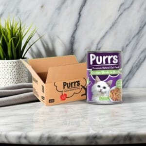 Purrs Cat Food Chicken Shreds in Broth 400g wet food tin for adult cats