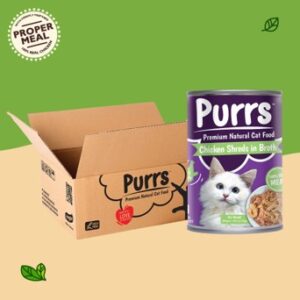 Purrs Cat Food Chicken in Broth 400g wet food tin for adult cats