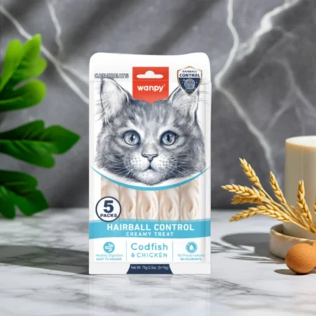 Wanpy Creamy Cat Treats Codfish and Chicken for hairball control Pakistan